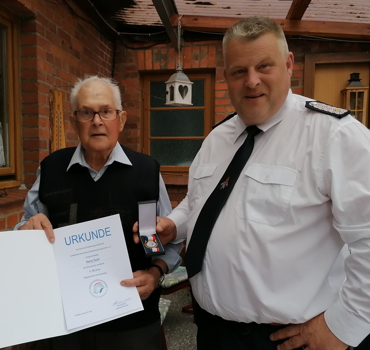70 Jahre aktives Mitglied der Freiwilligen Feuerwehr