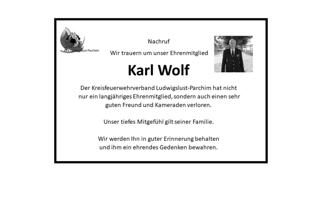 Nachruf Karl Wolf und Bernd Barczewski