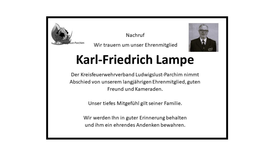 Nachruf Karl-Friedrich Lampe