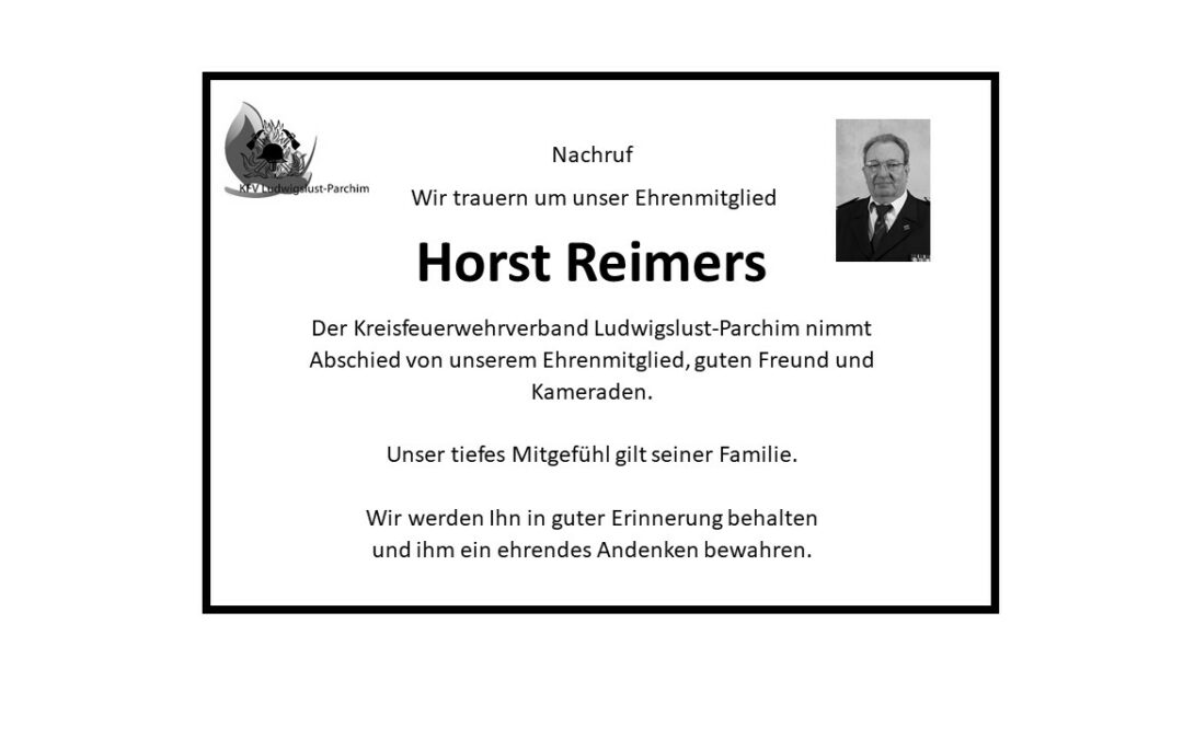 Nachruf Horst Reimers