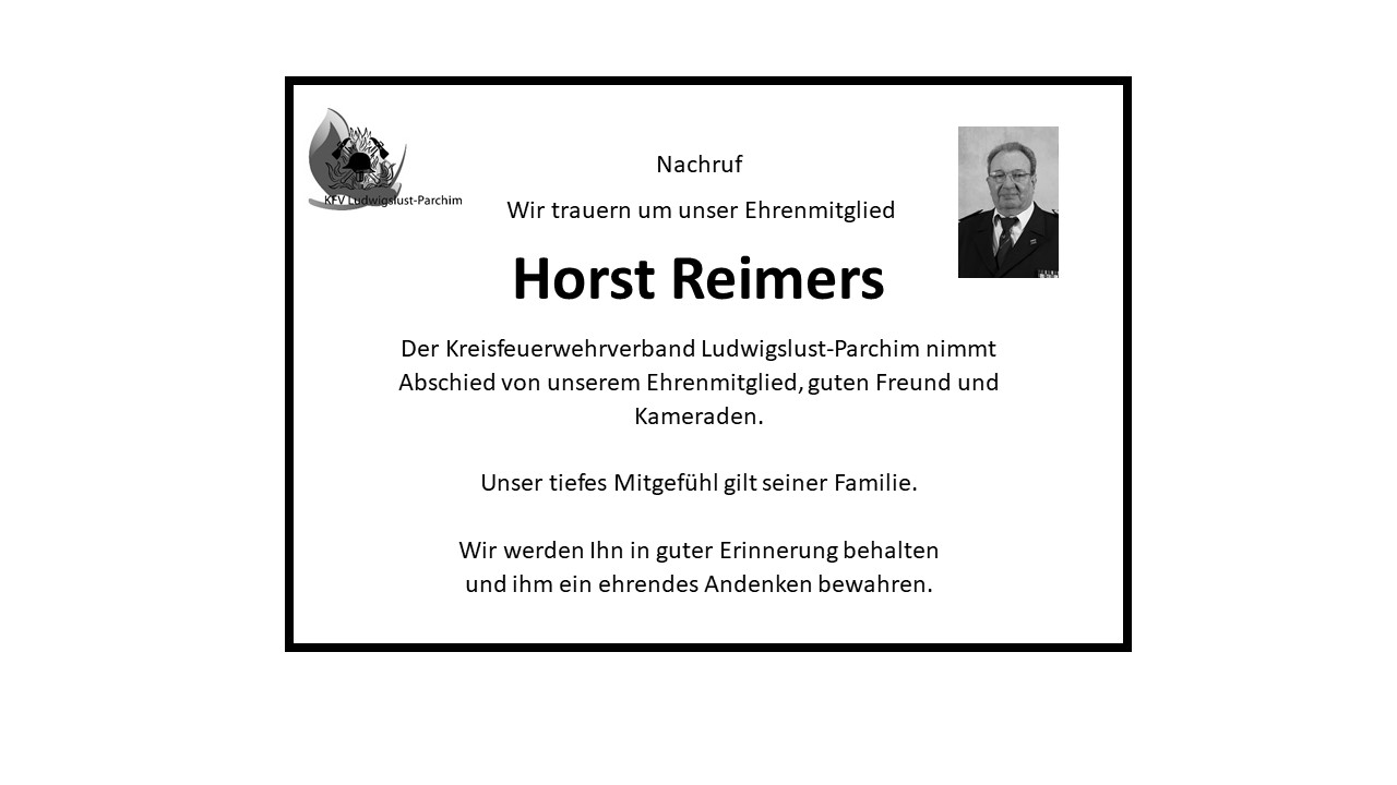 Nachruf Horst Reimers